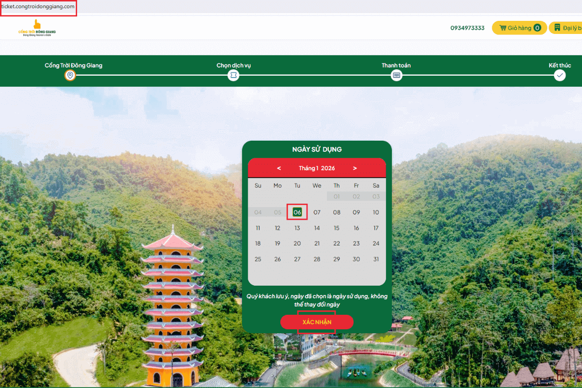 dat ve cong troi dong giang