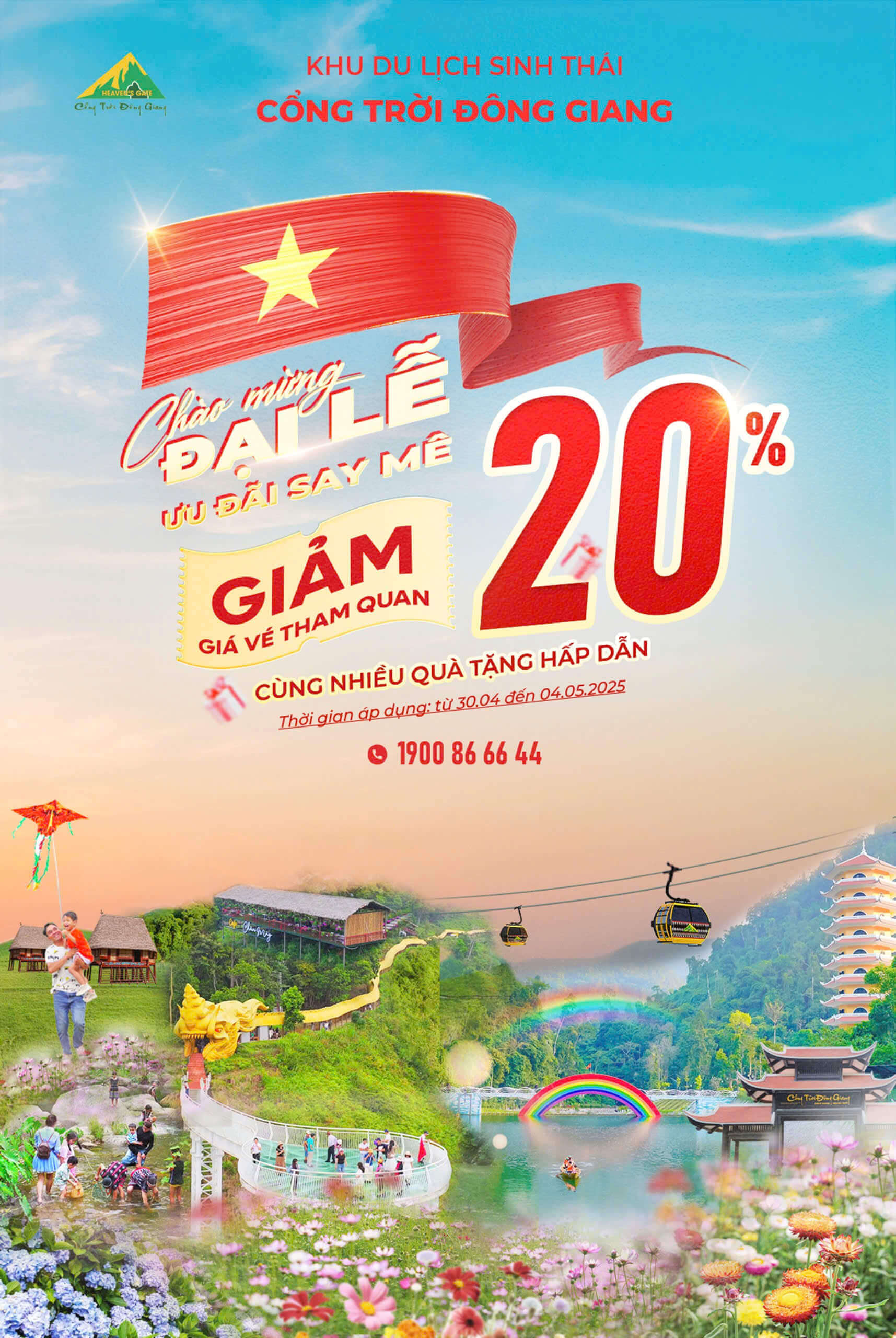 GIẢM NGAY 20% GIÁ VÉ THAM QUAN CÙNG HÀNG LOẠT QUÀ TẶNG HẤP DẪN CHÀO MỪNG ĐẠI LỄ 30/4 - 1/5!