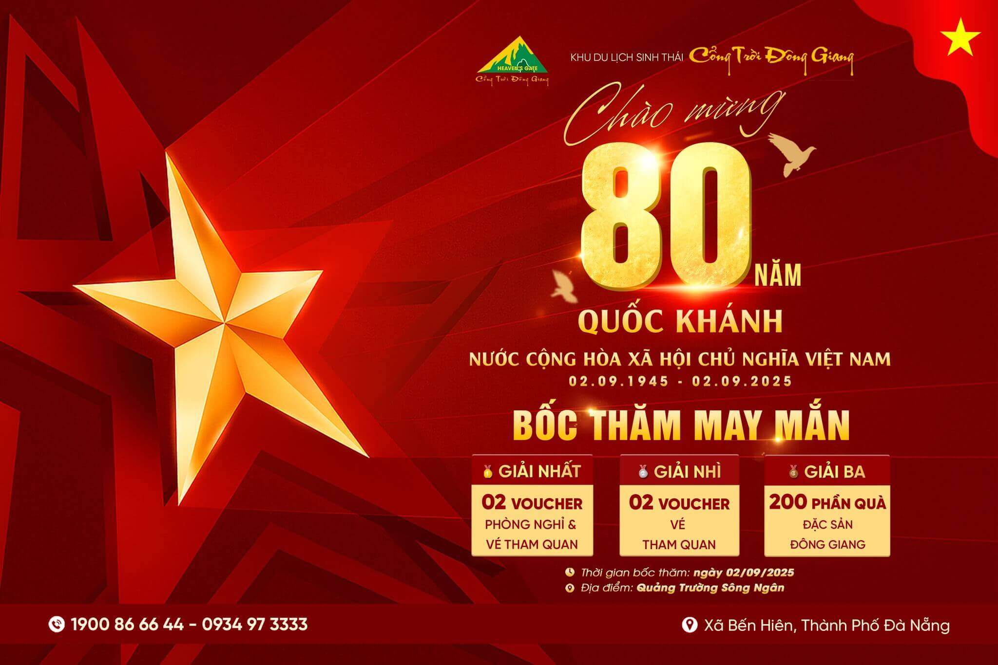 Duy nhất 2/9 - Chào mừng quốc khánh, vui lễ cùng Cổng trời Đông Giang