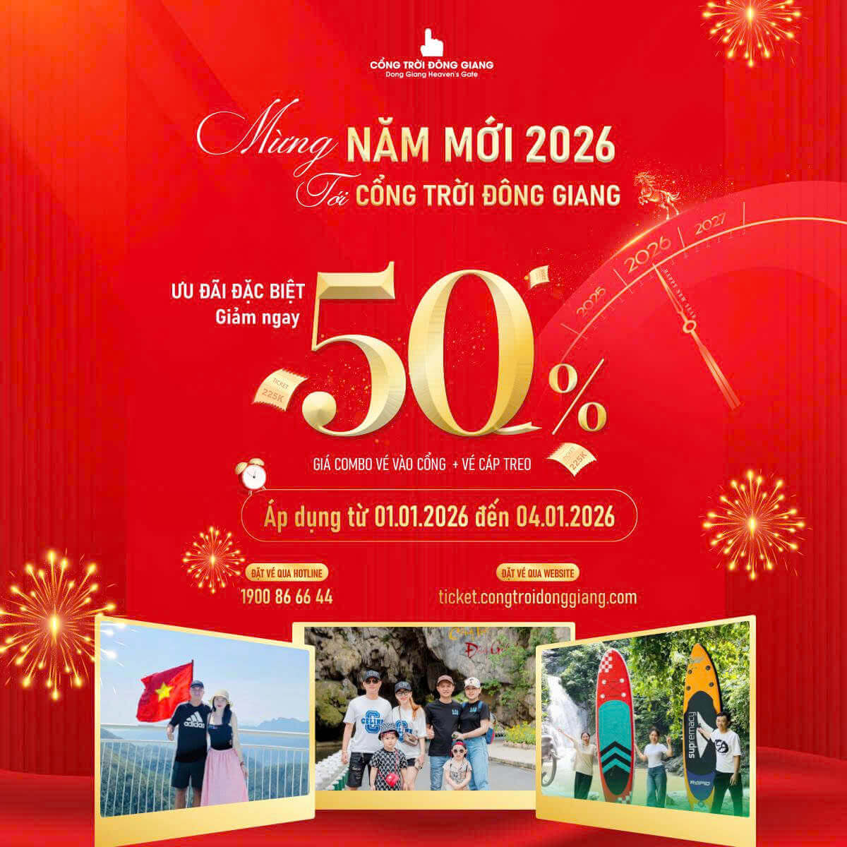 Mừng năm mới 2026 giảm sốc 50% combo vé Cổng trời Đông Giang